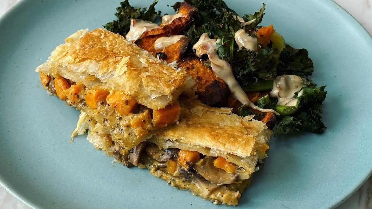 Receta de Milhojas de boniato relleno de setas variadas