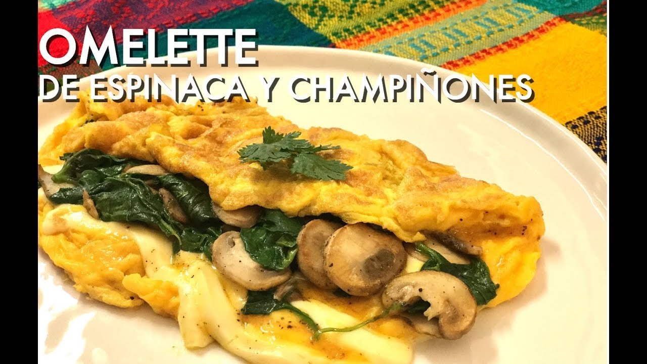 Receta de Omelette con espinaca y champiñones