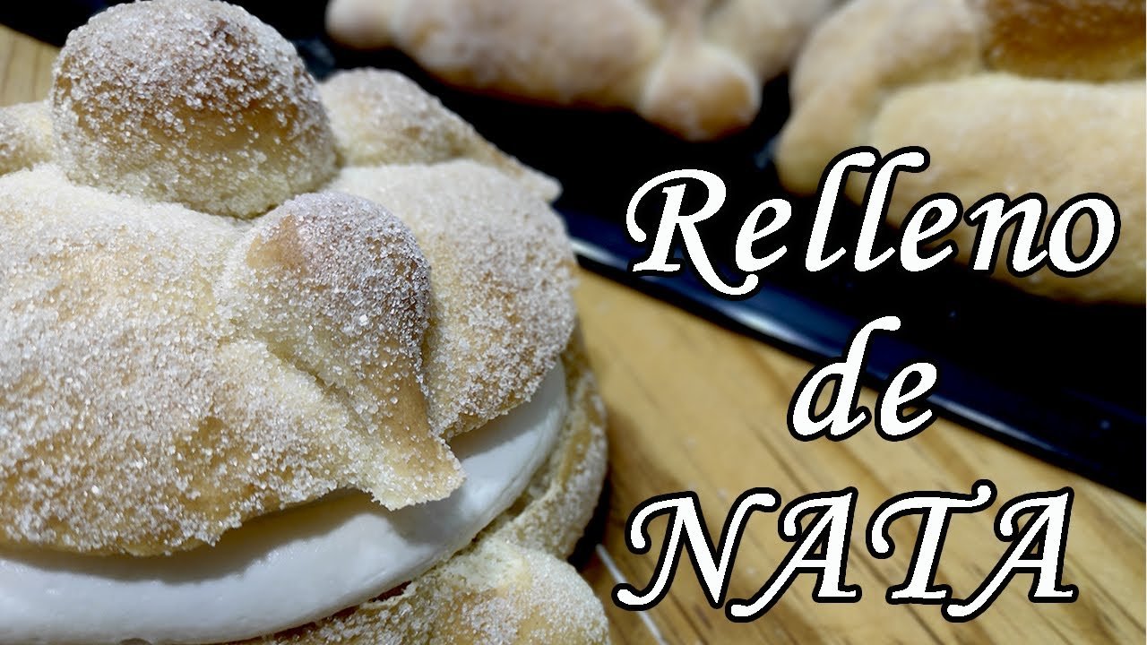Receta de Pan de muerto relleno de nata