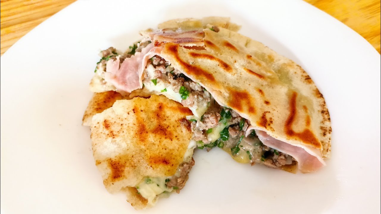 Receta de Pan de pita relleno de carne picada