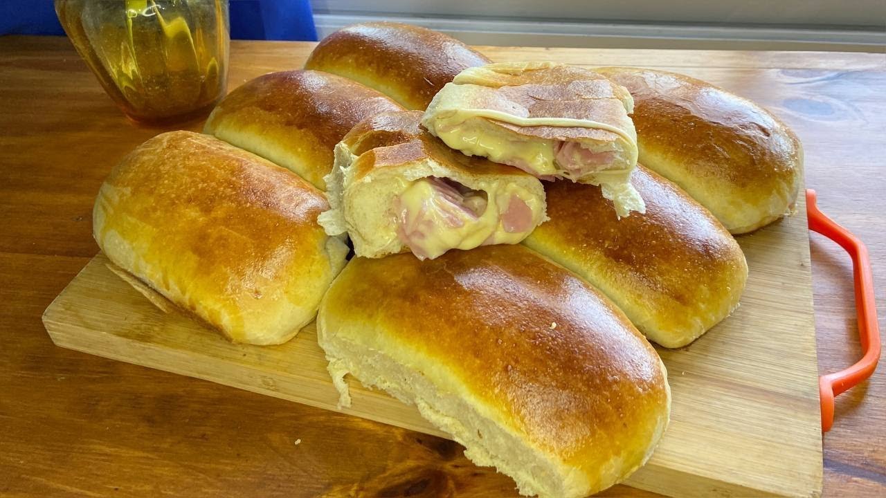 Receta de Pan relleno de jamón y queso