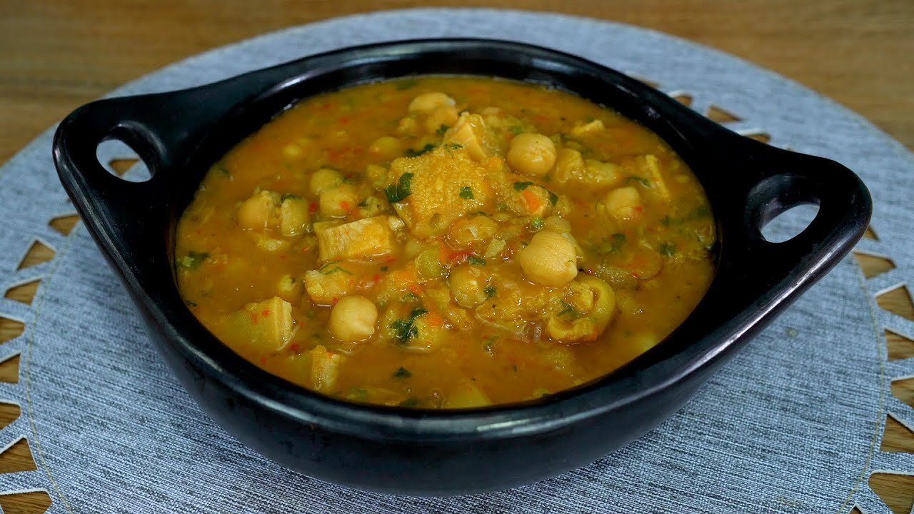 Receta de Pancita de res con garbanzos