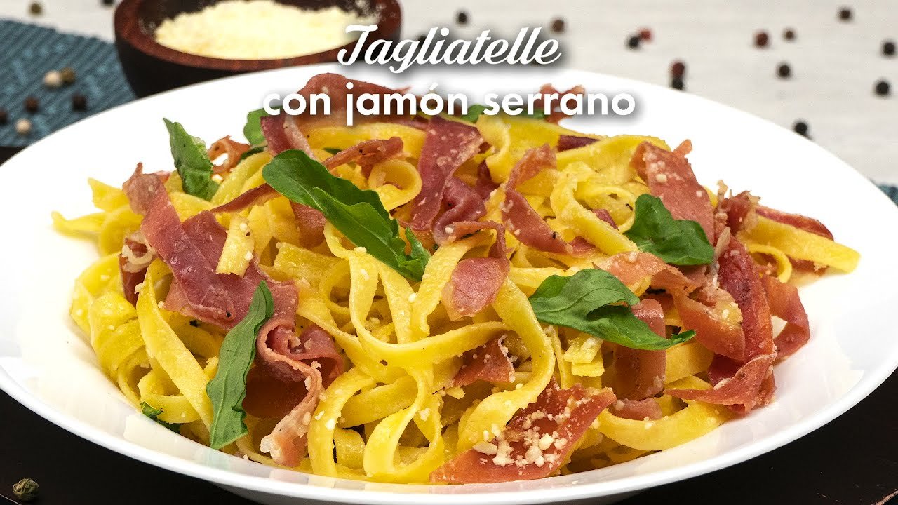 Receta de Pasta con jamón serrano y verduras