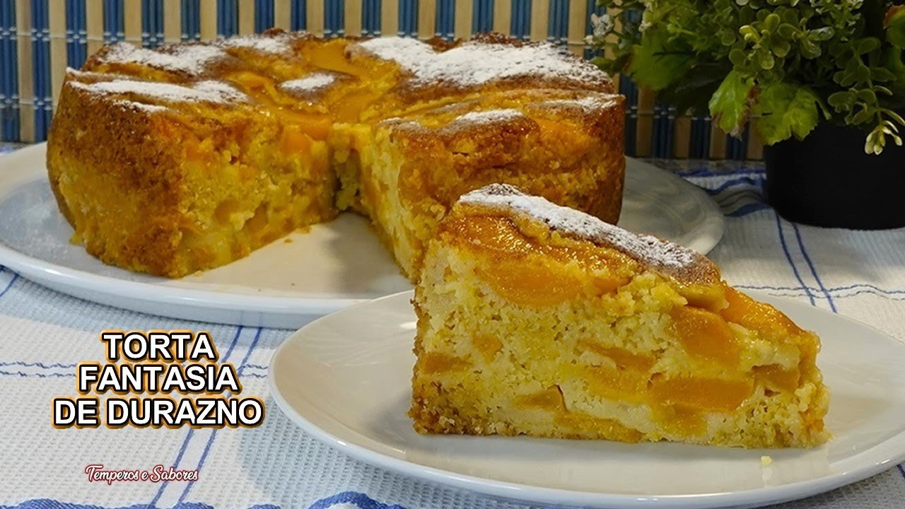 Receta de Pastel de durazno en almíbar