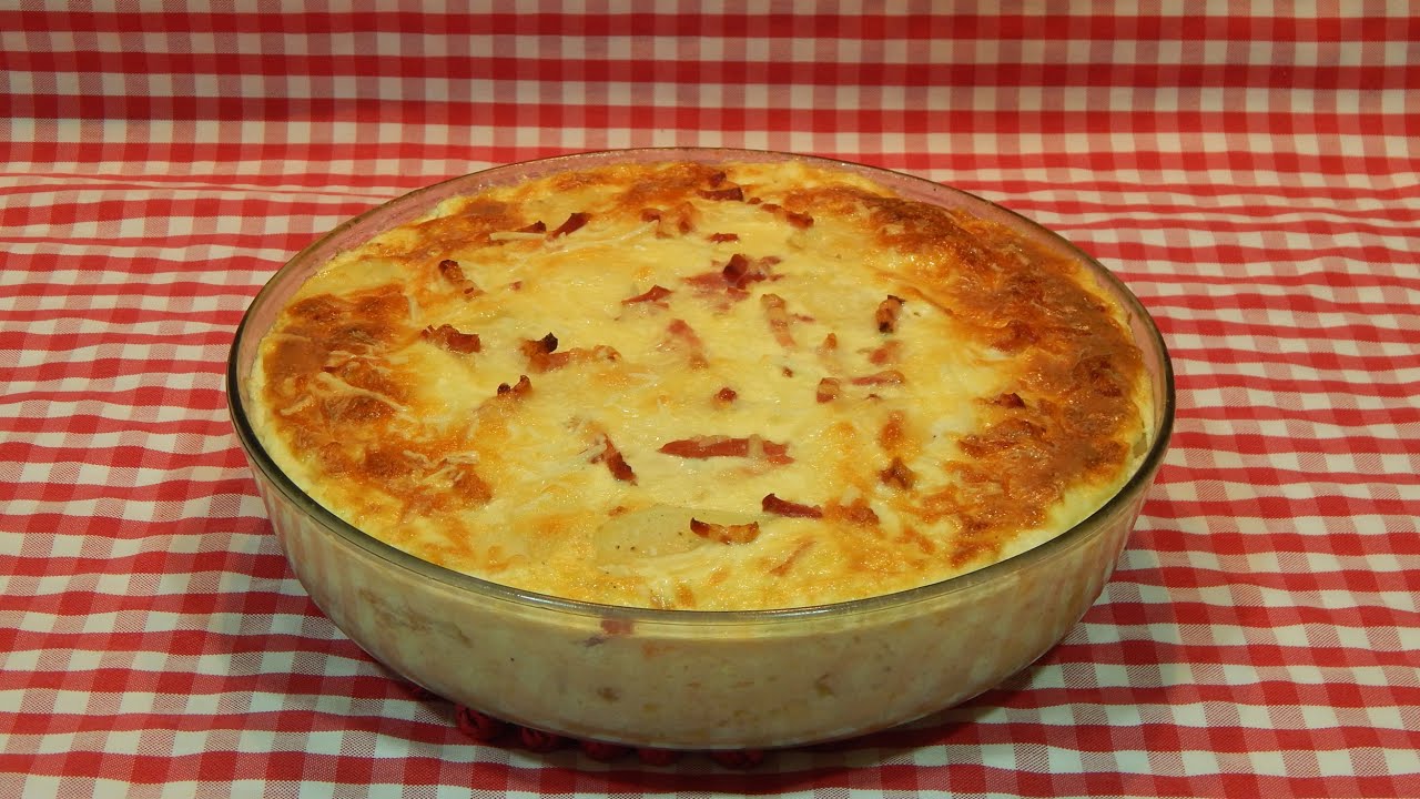 Receta de Pastel de patata con bacon y queso