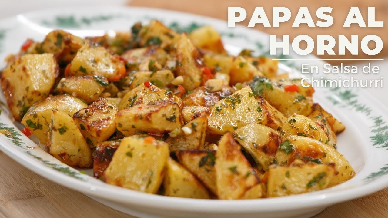 Receta de Patatas al horno con chimichurri
