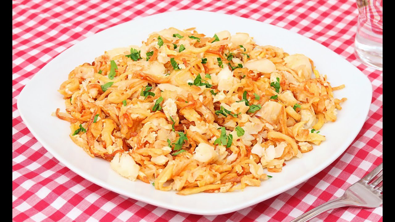 Receta de Patatas con huevo y bacalao