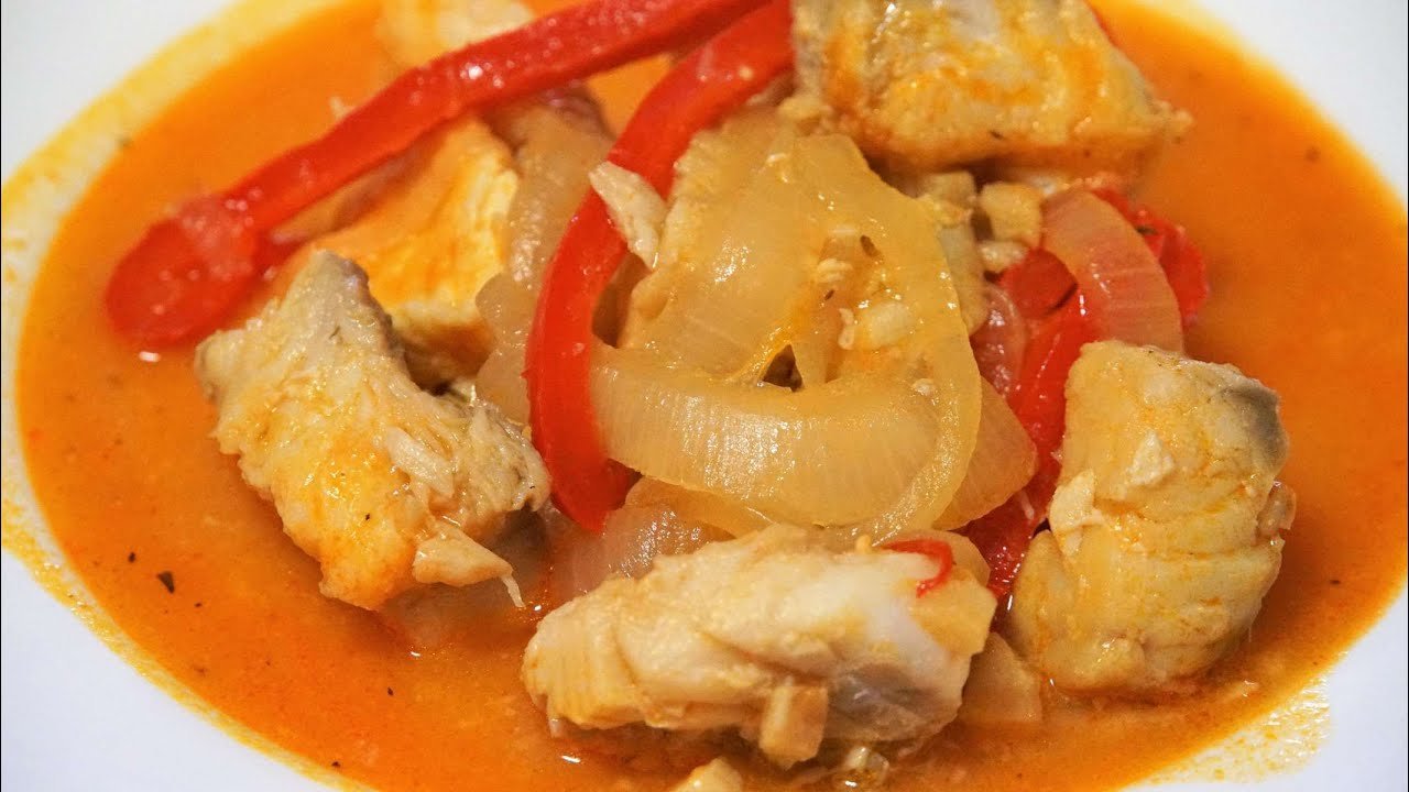 Receta de Pescado con cebolla y pimientos