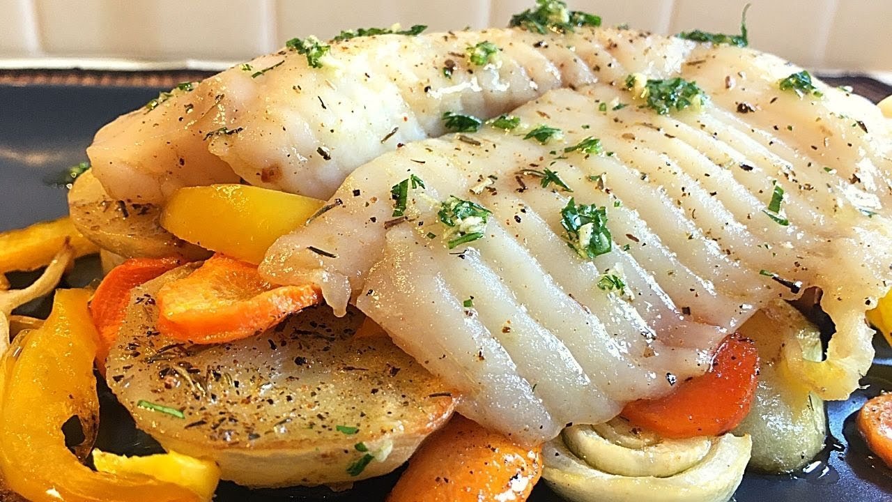 Receta de Pescado horneado con vegetales