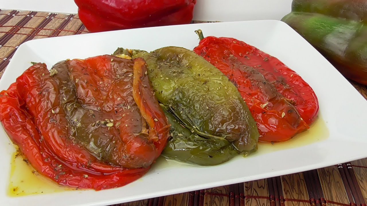 Receta de Pimientos asados al microondas