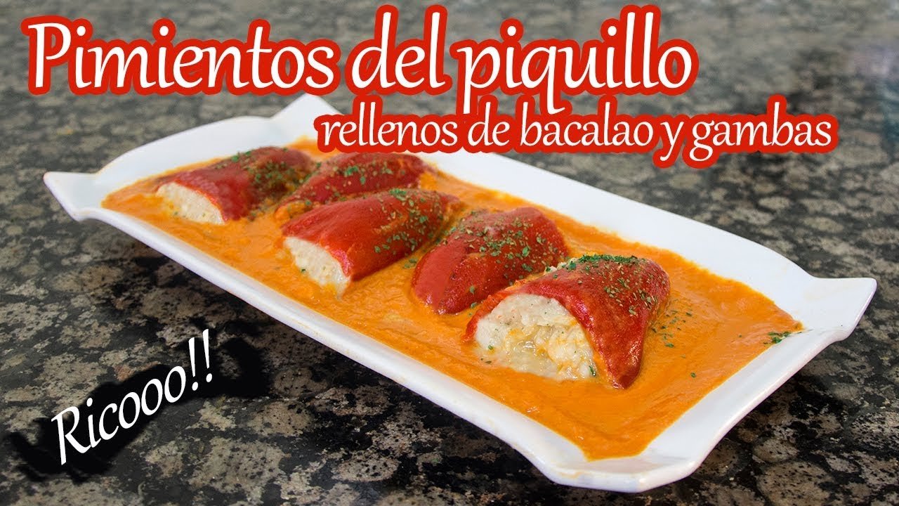 Receta de Pimientos del piquillo rellenos de bacalao y gambas