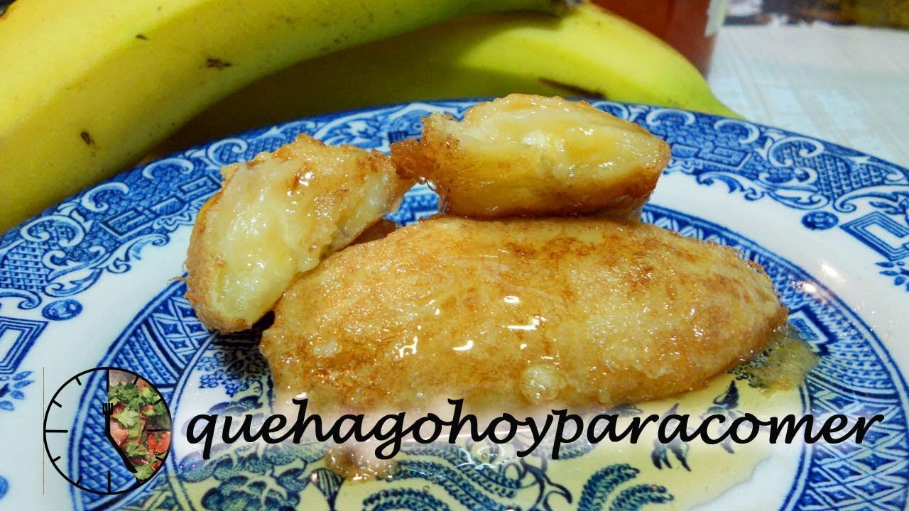 Receta de Plátano frito con miel