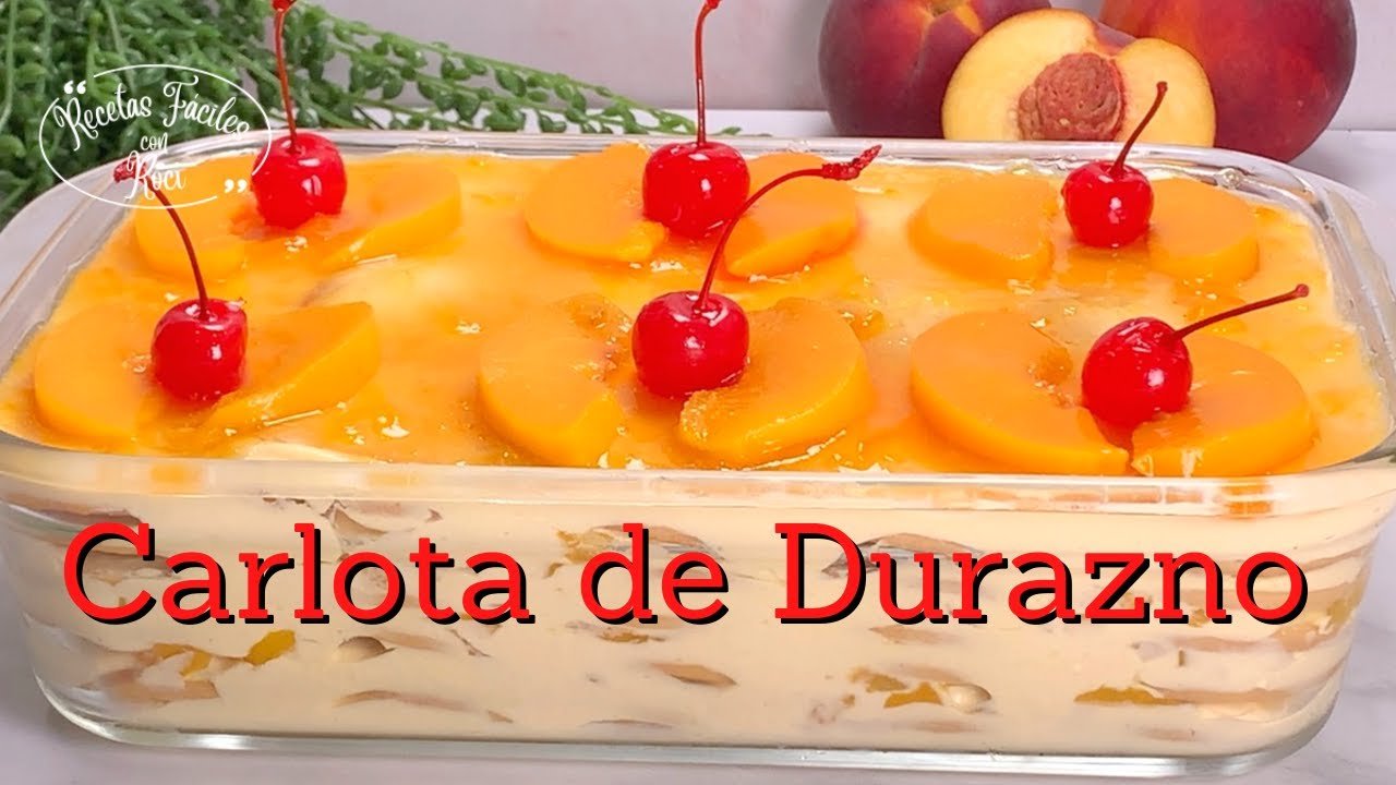 Receta de Postre de durazno con galletas