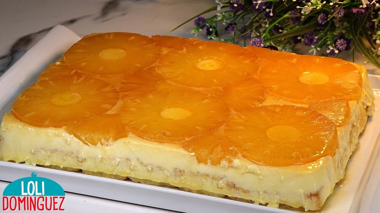 Receta de Postre de piña con bizcochos de soletilla