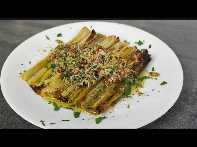 Receta de Puerros a la plancha con jamón