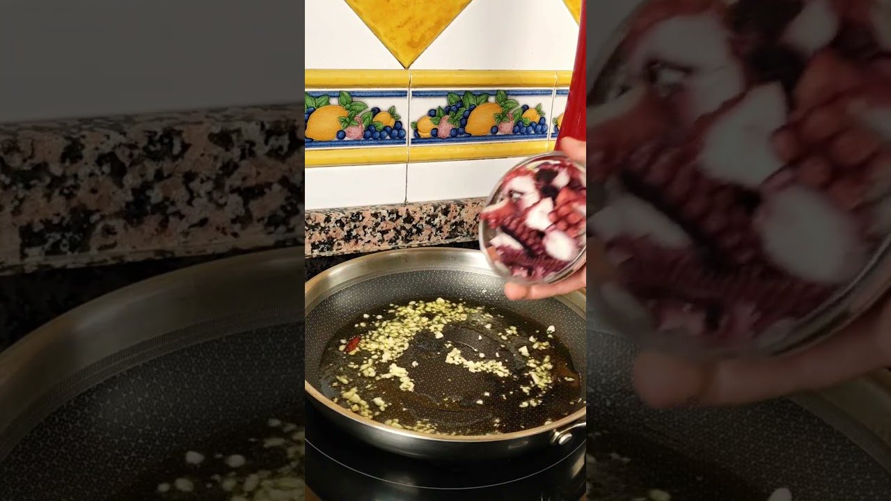 Receta de Pulpo al ajillo con langostinos