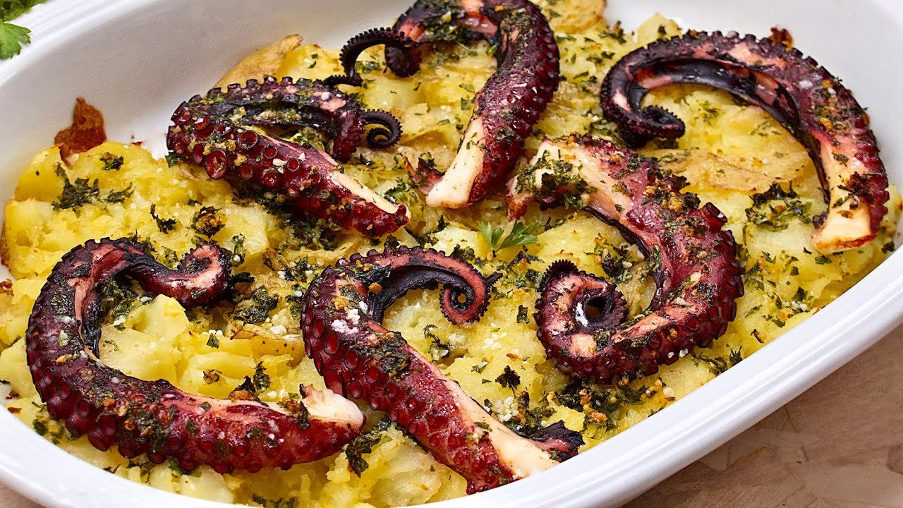 Receta de Pulpo al horno con patatas