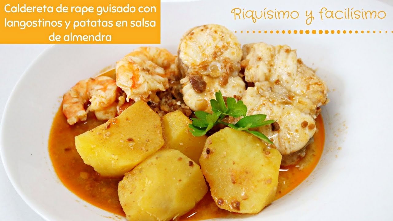 Receta de Rape guisado con almendras