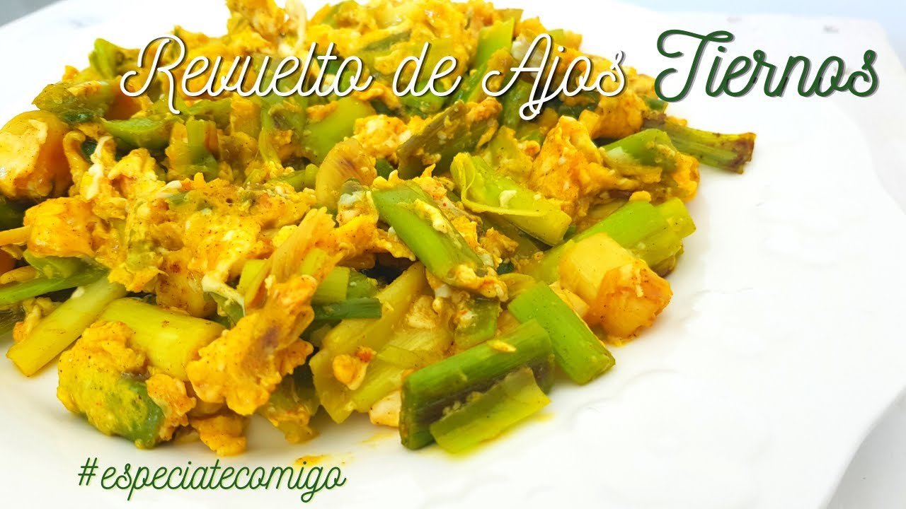 Receta de Revuelto de ajetes tiernos