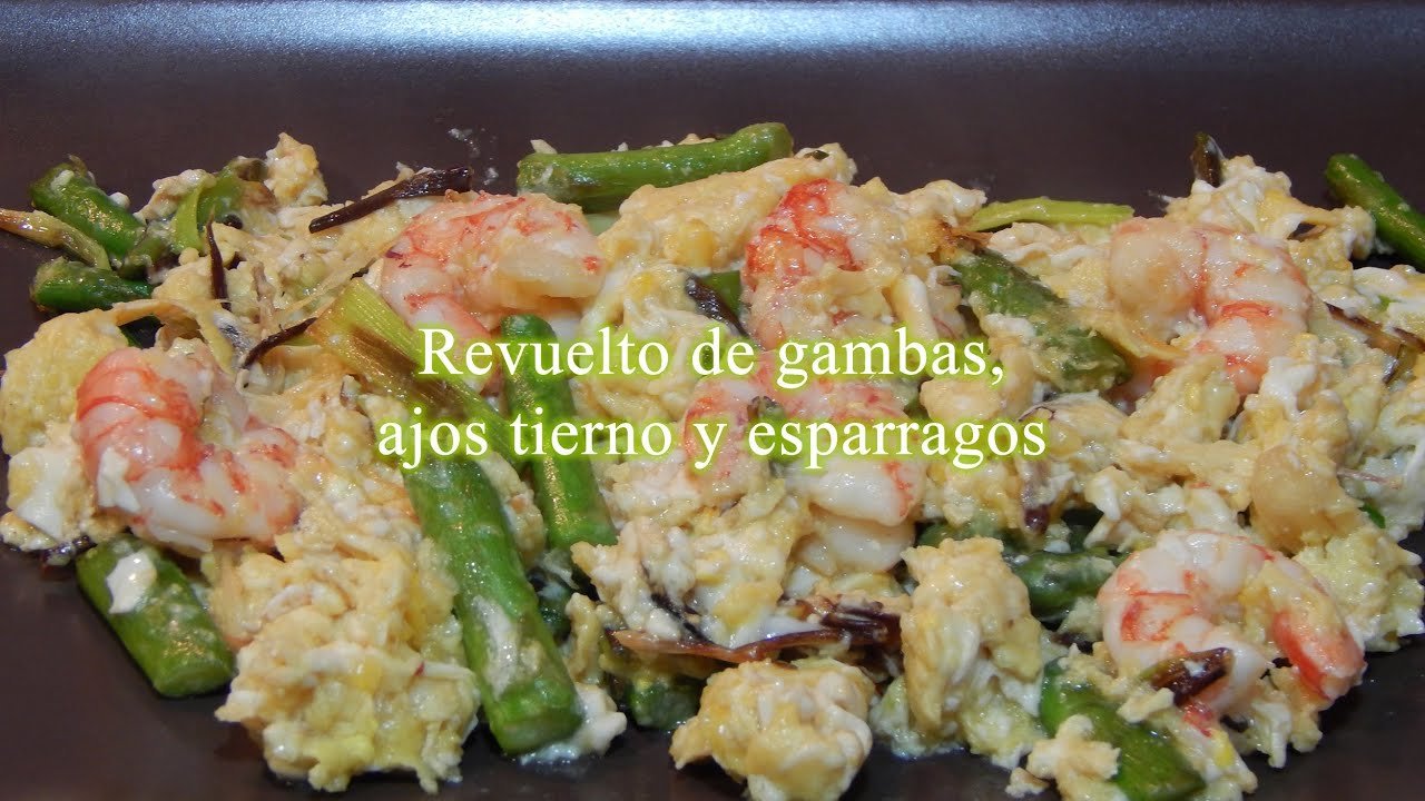 Receta de Revuelto de ajos tiernos y espárragos verdes