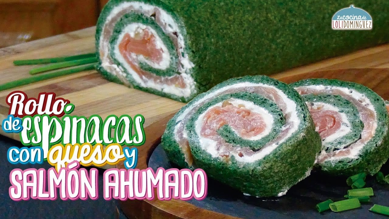 Receta de Rollo de espinacas y salmón