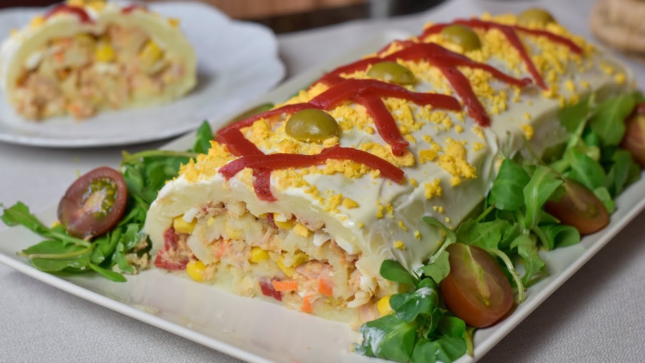 Receta de Rollo de patata y atún