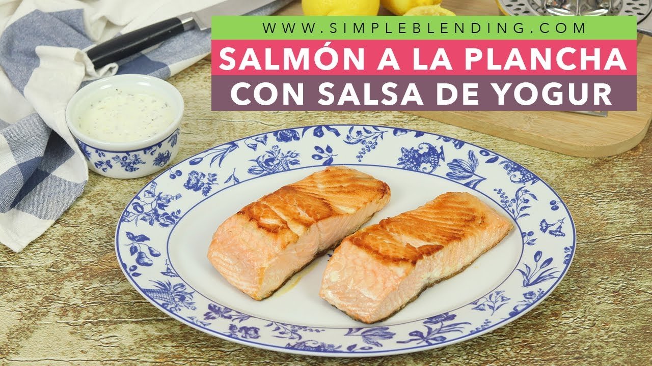 Receta de Salmón a la plancha con salsa de yogur