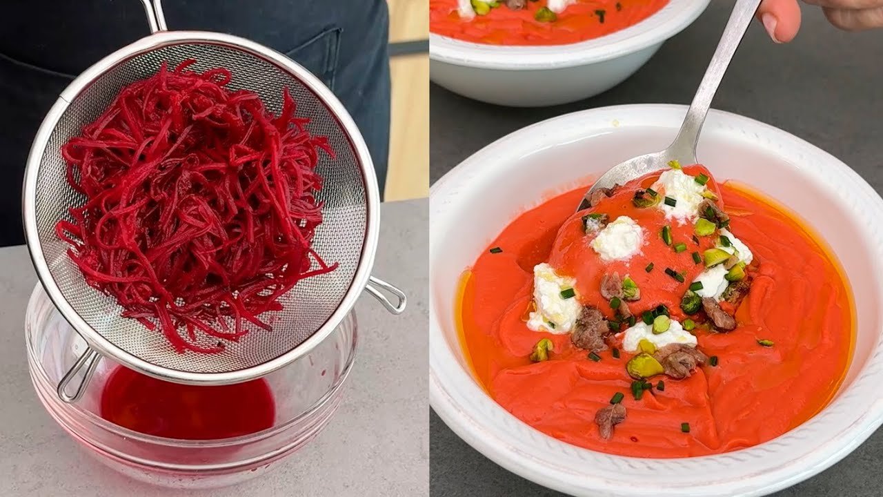 Receta de Salmorejo de fresas y remolacha