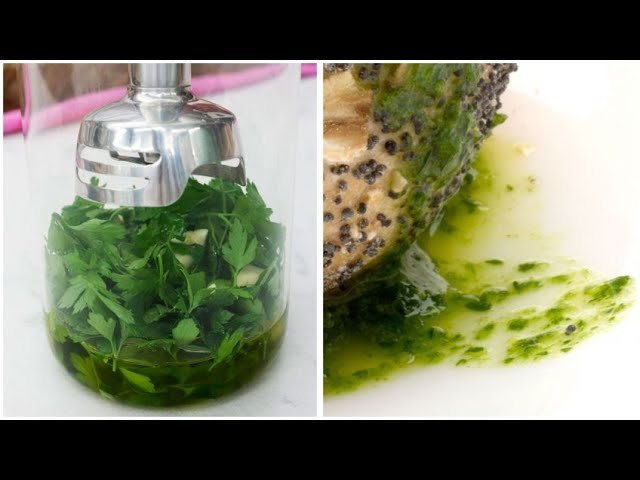 Receta de Salsa de ajo perejil aceite y sal