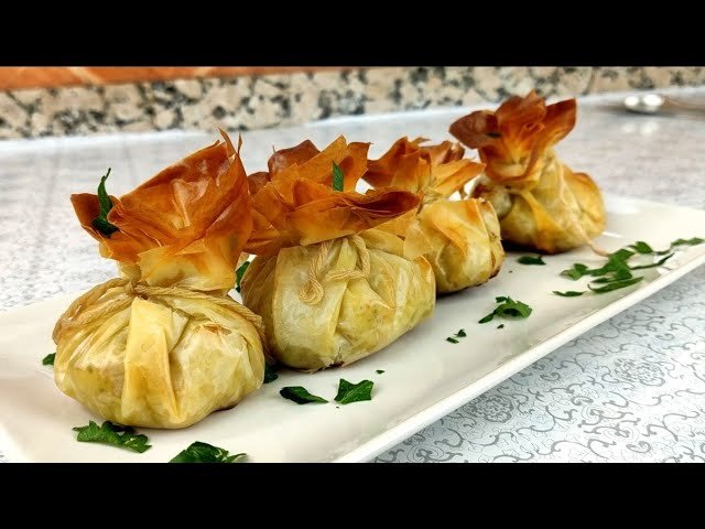 Receta de Saquitos de langostinos