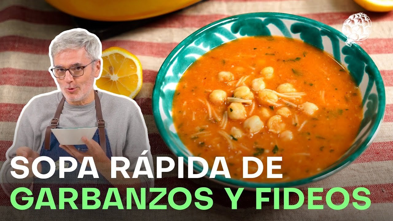 Receta de Sopa de garbanzos y fideos