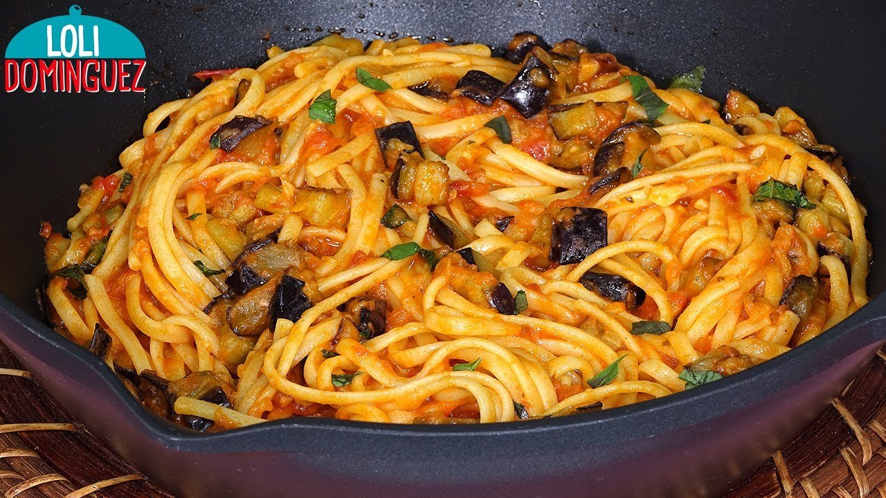 Receta de Tallarines con berenjenas