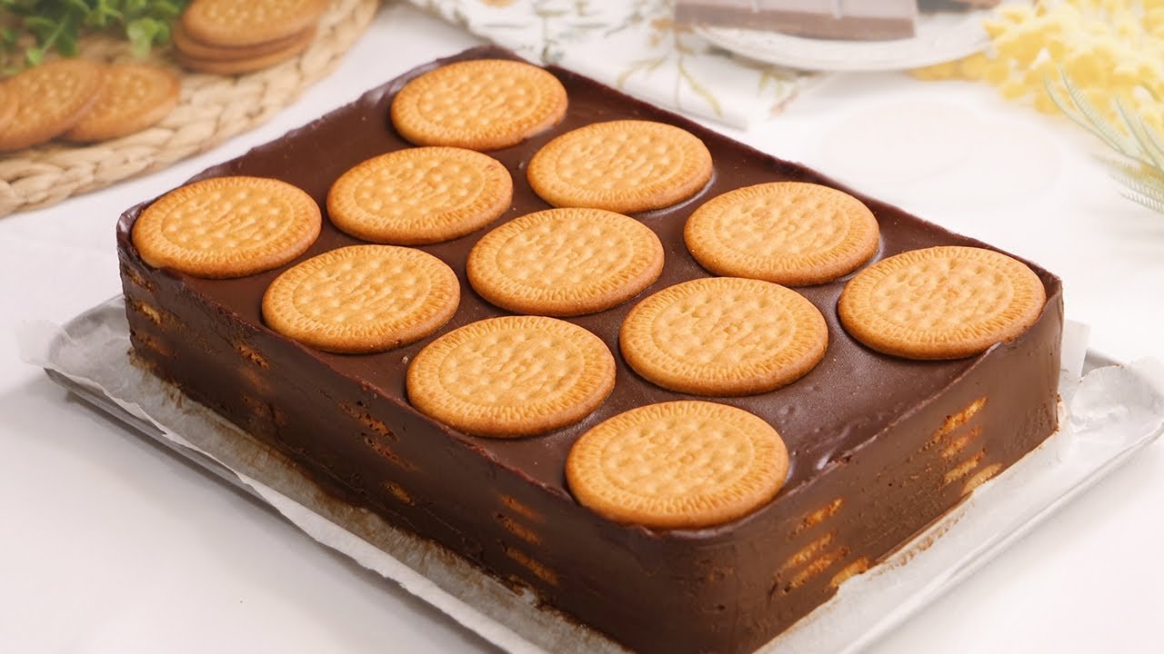 Receta de Tarta de chocolate y galletas sin horno