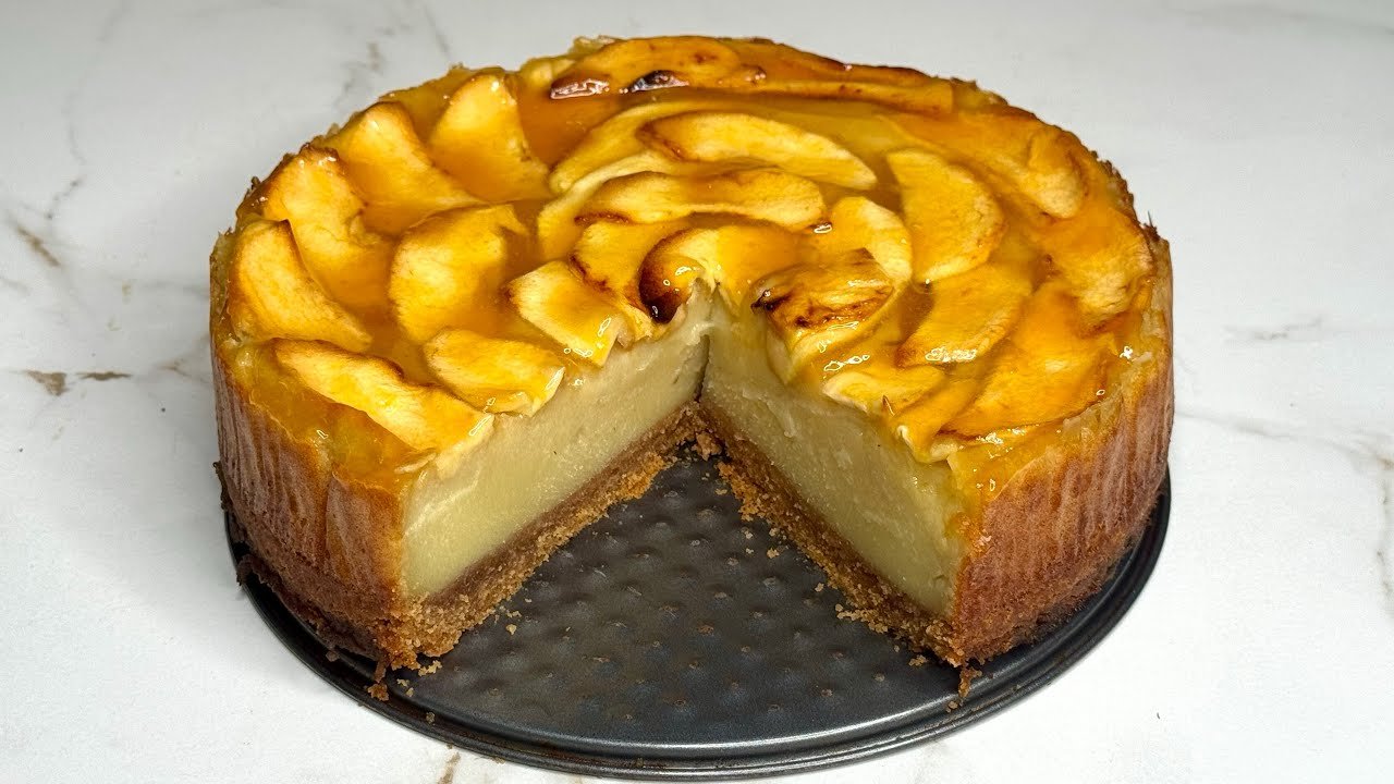 Receta de Tarta de manzana con base de galletas