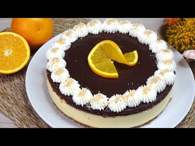 Receta de Tarta de naranja y chocolate sin horno
