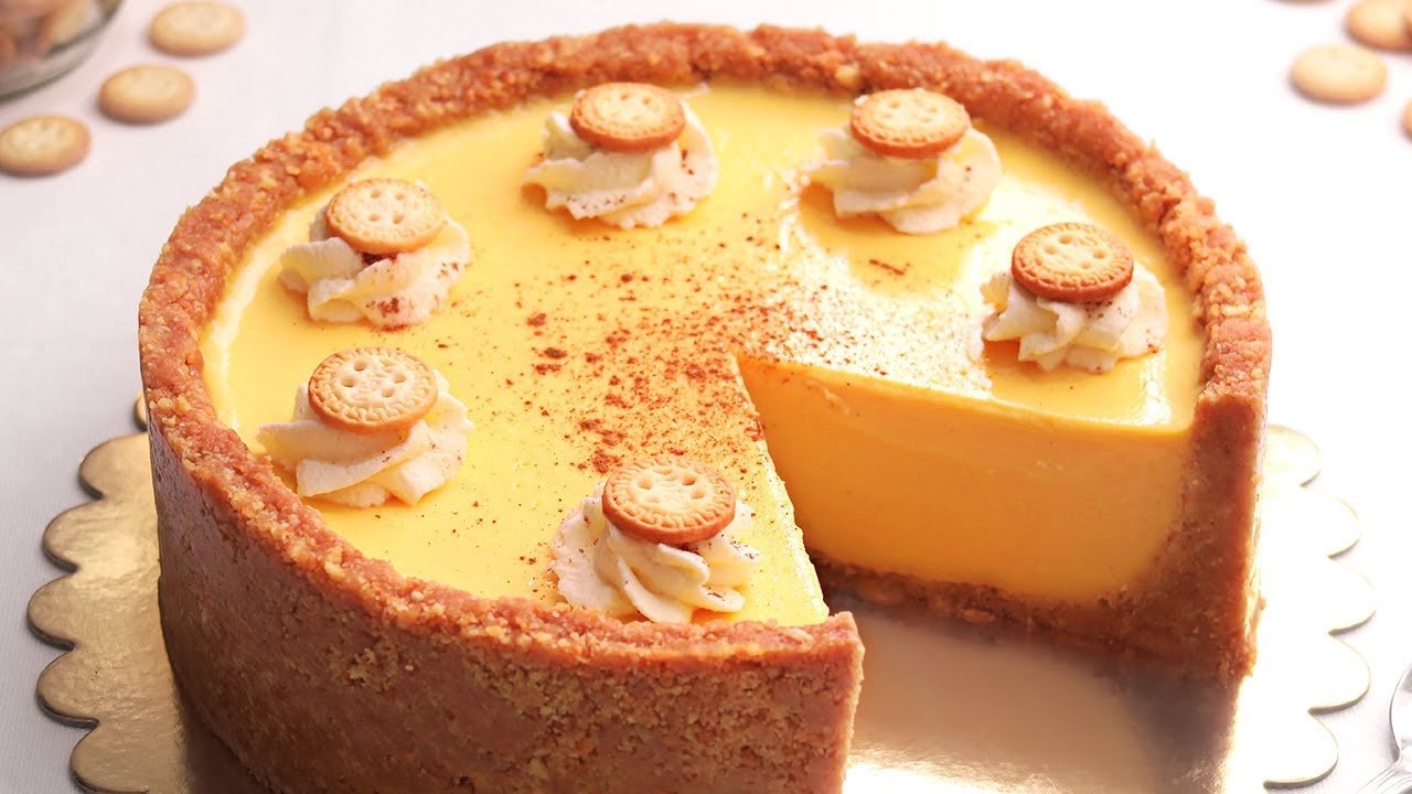 Receta de Tarta de natillas y galletas sin horno