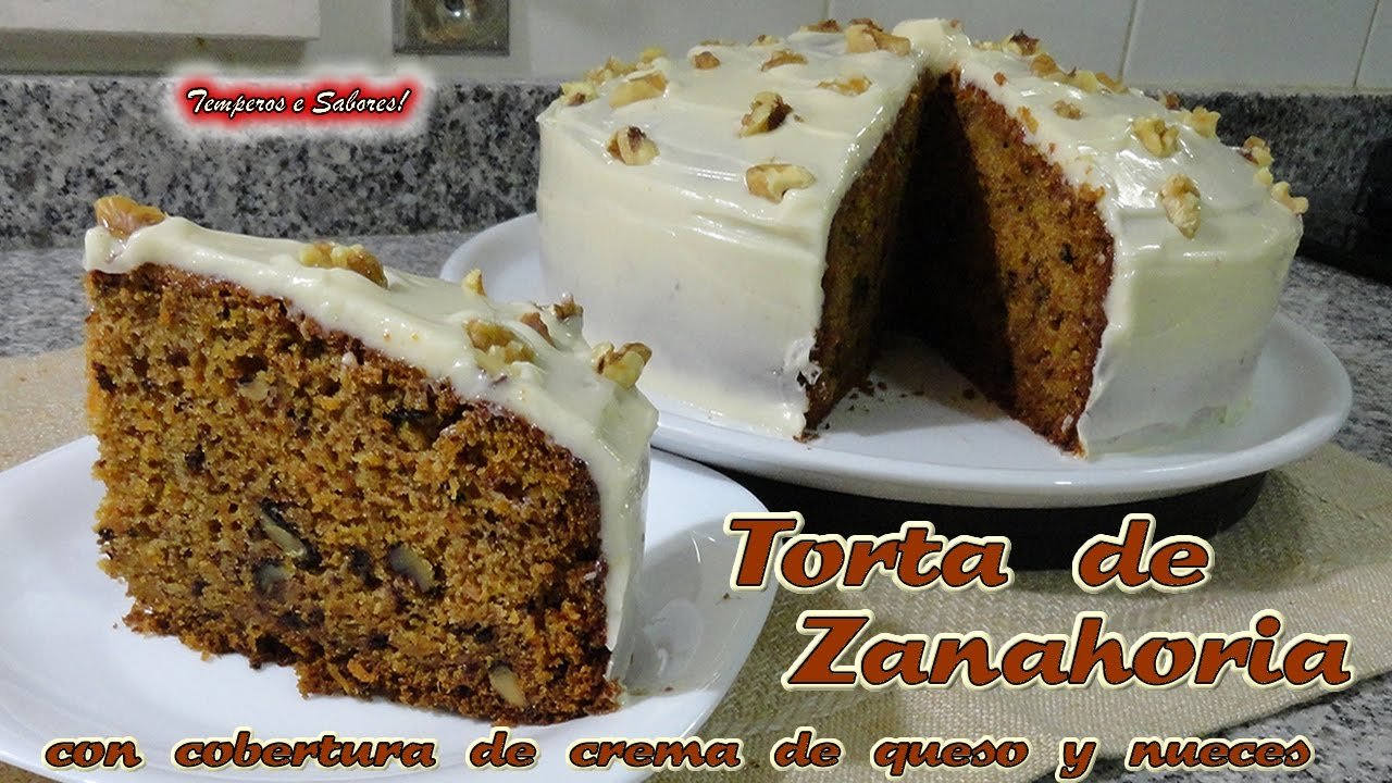 Receta de Tarta de zanahoria con crema de queso