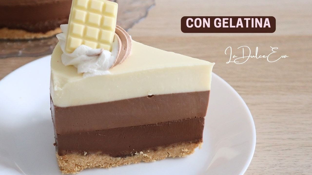 Receta de Tarta tres chocolates con gelatina