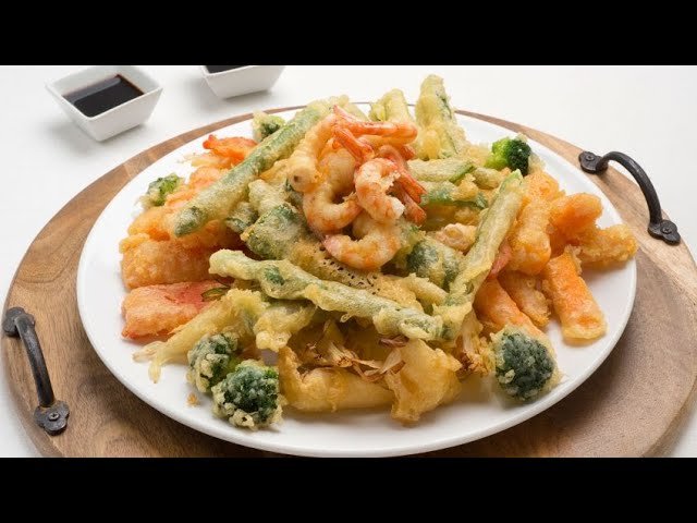 Receta de Tempura de verduras y langostinos