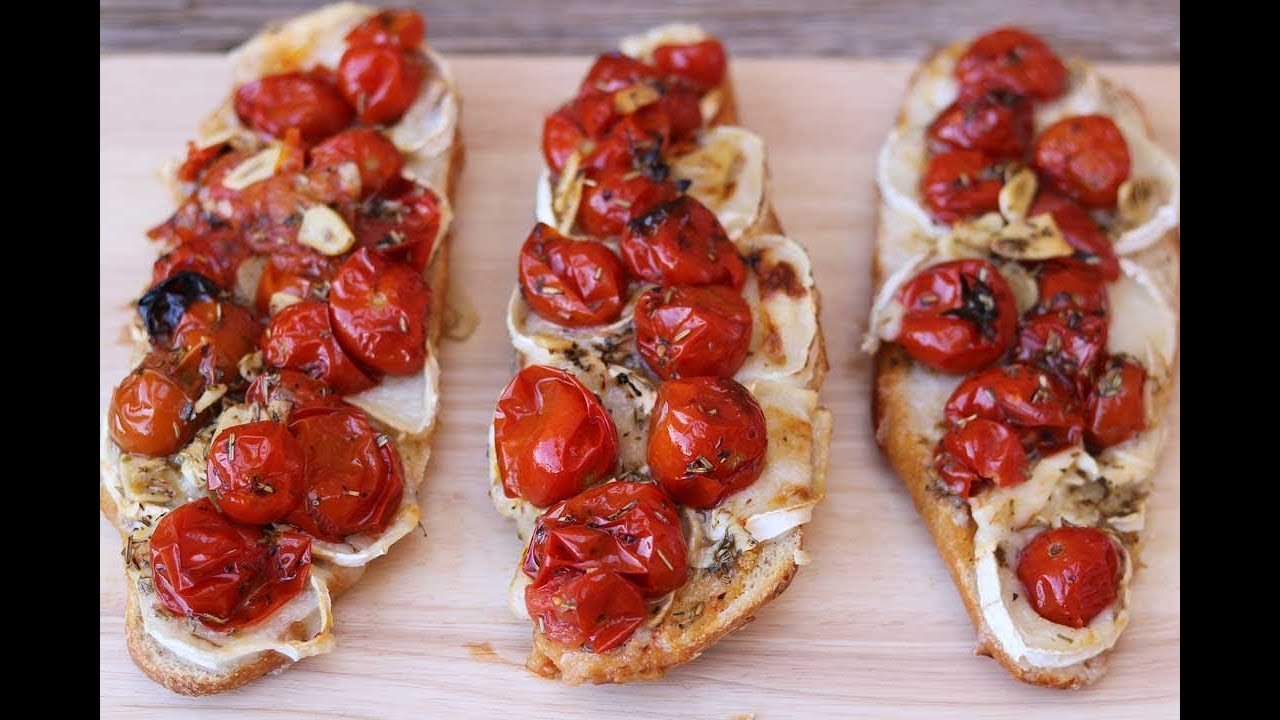 Receta de Tomates asados con queso de cabra