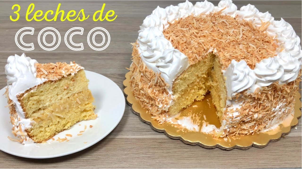 Receta de Torta de tres leches con coco