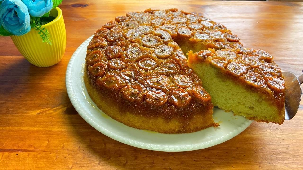 Receta de Torta invertida de banana