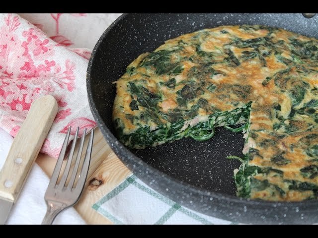 Receta de Tortilla de espinacas y atún