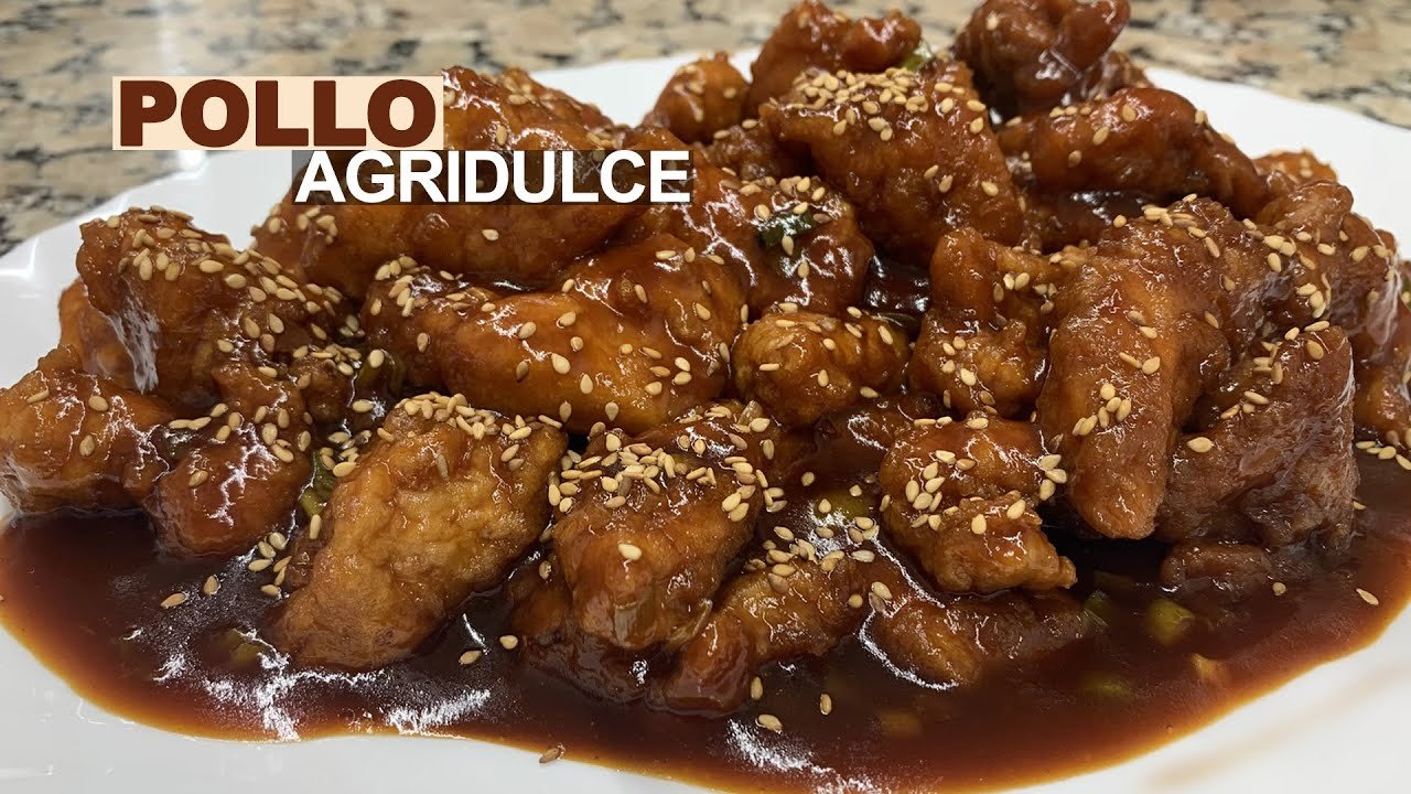 Receta de Tostones de plátano con pollo agridulce