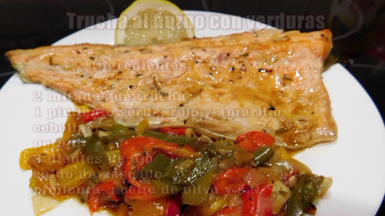 Receta de Trucha al horno con verduras