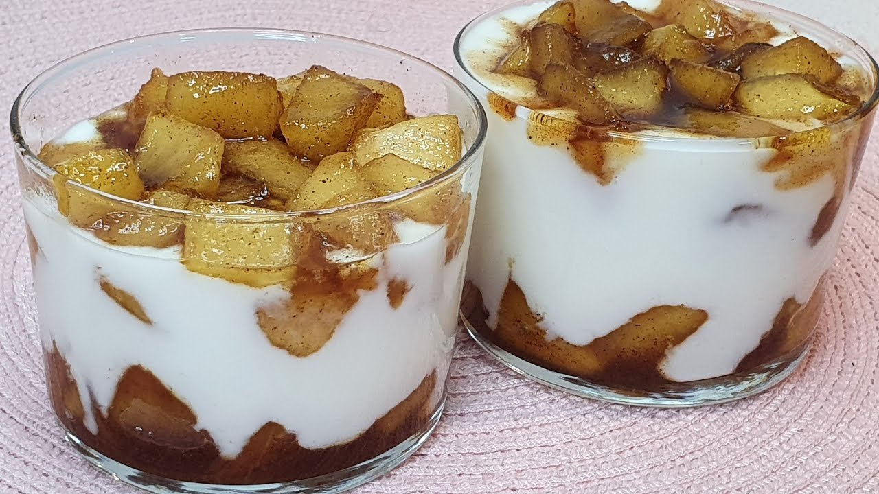 Receta de Vasitos de yogur con manzana