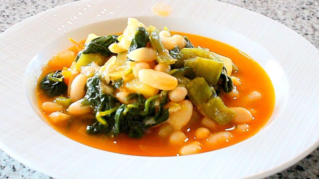 Receta de Wok de espinacas y judias blancas