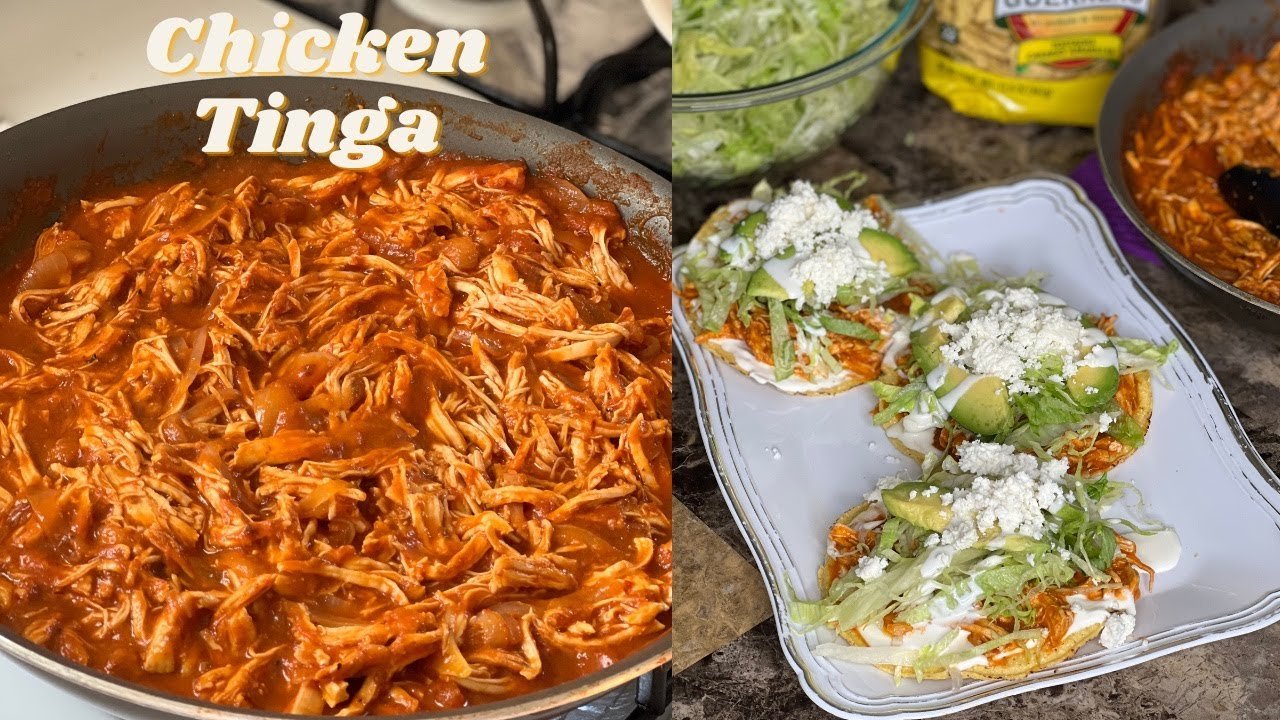 Tacos de tinga de pollo rápida
