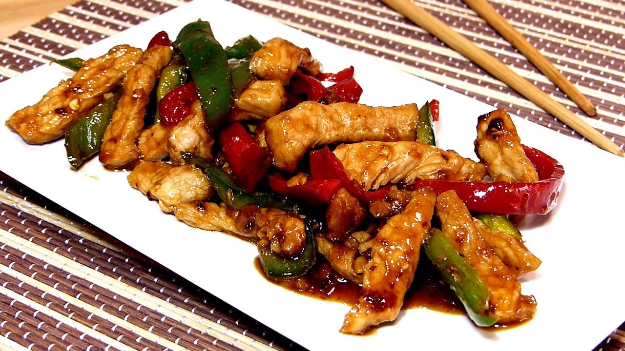 Cerdo salteado con sésamo