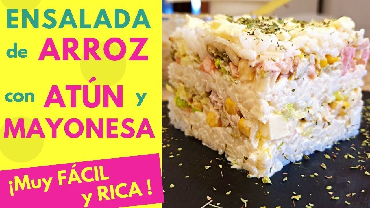 Ensalada de arroz con atún y mayonesa